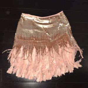 Zara pink sequin skirt